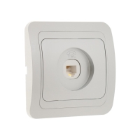 Розетка телефонная одноместная Luazon Lighting "Орион", скрытая, серебристая