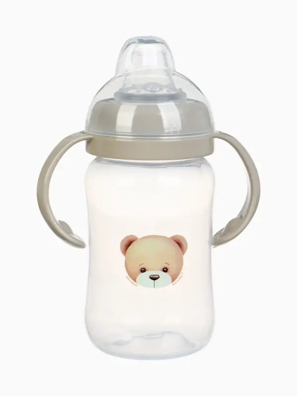 Новогодний поильник - непроливайка &laquo;Baby Bear&raquo; с силиконовым носиком, 270 мл., цвет бежевый Mum&Baby