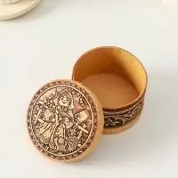 Шкатулка круглая "Машенька", 8,5х5см, береста