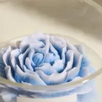 Свеча интерьерная в стакане "Нежно-голубой пион" 11х11х8 см