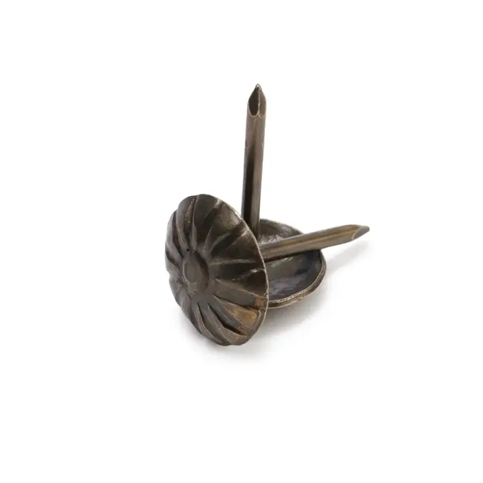 Гвозди ТУНДРА, декоративные, обивочные, фактурные, 11&times;16 мм, бронза, фасовка 50 шт.