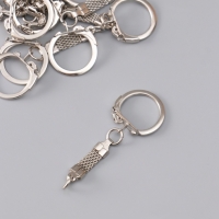 Основа для брелока карабин металл с плоской цепочкой серебро набор 15 шт 5,8х2,2 см