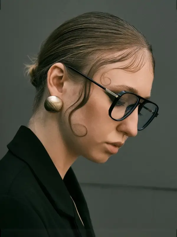 Серьги металл "Шар" тренд, цвет золото