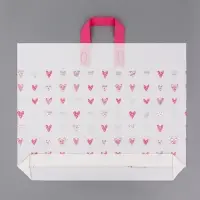 Пакет с петлевой ручкой "Сердечки" 50 х 40 х 10 см  80 мкм