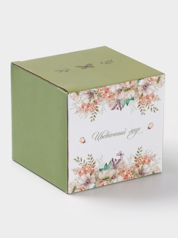 Сахарница с ложкой Доляна "Цветы" цвет белый  10х9 см 300 мл