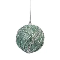 Ёлочный шар новогодний d=8 см &laquo;Карнавал&raquo; сияние полос, бирюзовый