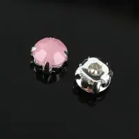 Стразы пришивные &laquo;Шатон&raquo;, круглые, в цапах, d=10 мм, 20 шт., розовые