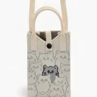 Сумка подр Коты, 12*4*17, отд на кнопке, дл ремень, белый