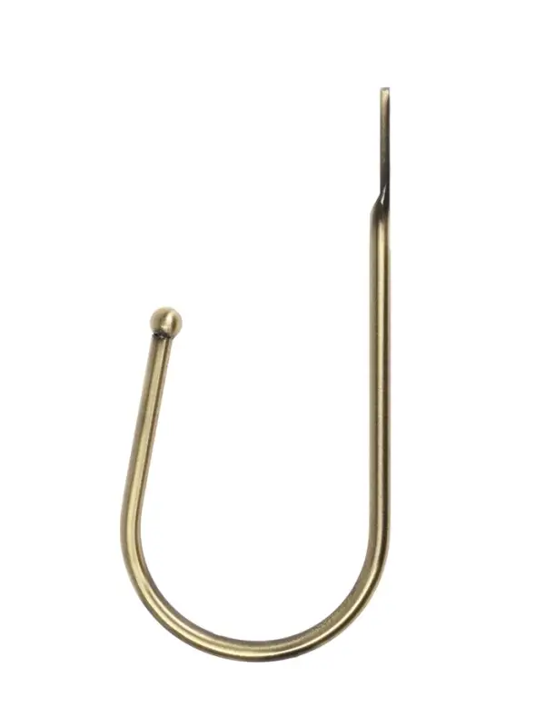 Крючок для штор ТУНДРА KS011, однорожковый, цвет бронза, 2 шт