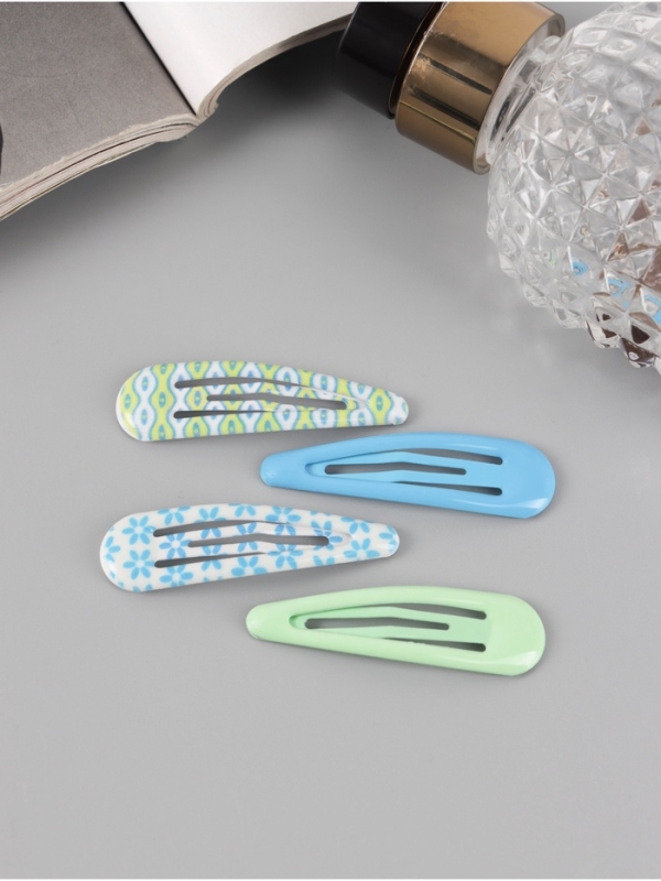 Невидимка для волос "Флора" (набор 8 шт) цветы узоры, 5 см, микс