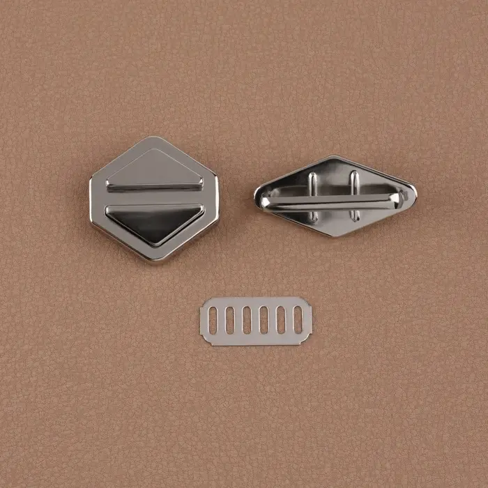 Застёжка для сумки, 3.1&times;3.1 см, цвет серебряный