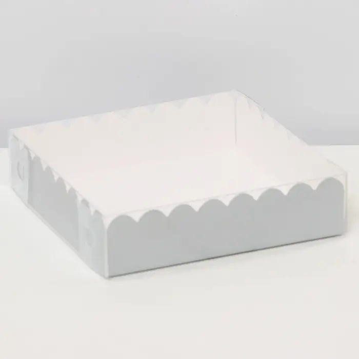 Коробка для печенья, серебряная, 12&times;12&times;3 см