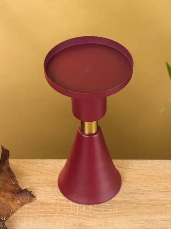 Подсвечник на 1 свечу текстурный "Баклажановый" 10,5х10,5х19,5 см