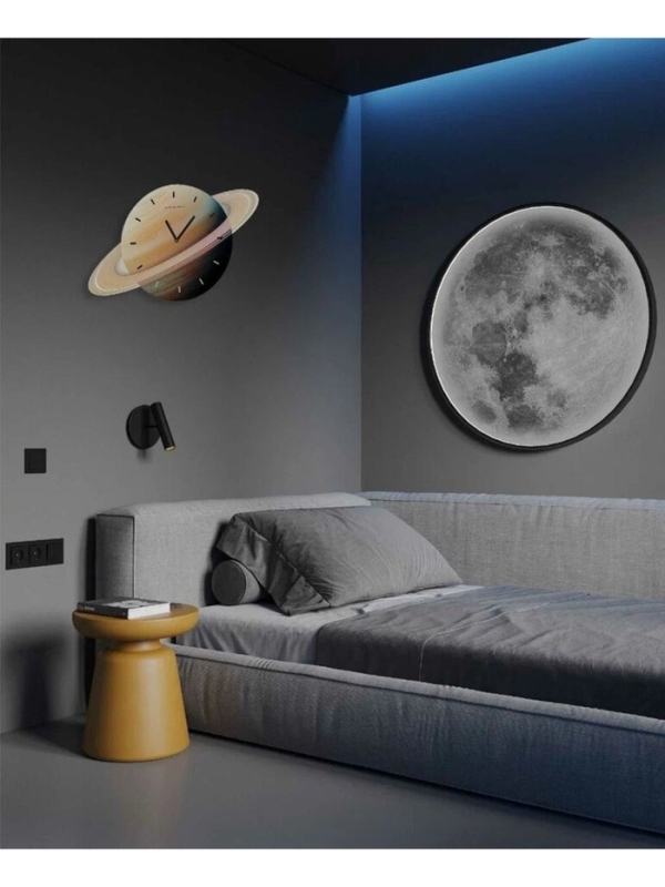 Часы настенные "Saturn", планета Сатурн, интерьерные, плавный ход, d-45 см