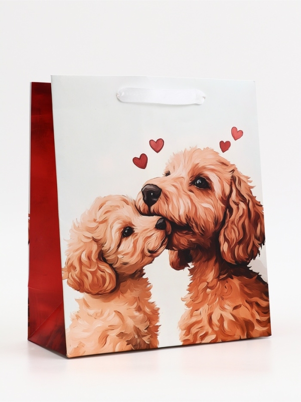 Пакет подарочный вертикальный "Щенята", 23 &times; 27 &times; 11.5 см