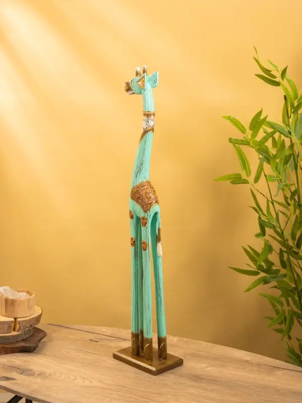 Сувенир "Жирафик" дерево 18х10х80 см, цв. бирюзовый