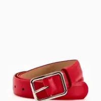 Ремень жен 05-01-02-01, Июнь2505, 3*0,3*110 см, без винта, пряж мат металл, 1 прокол, красн   109031