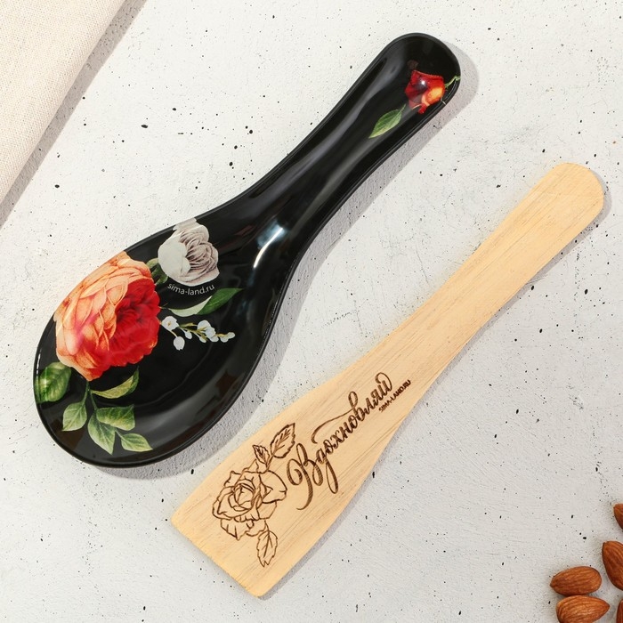 Подарочный набор &laquo;Самой прекрасной&raquo;: подставка под ложку, лопатка