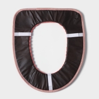 Чехол на сиденье для унитаза на липучках Доляна &laquo;Плюша&raquo;, 37&times;42 см, цвет МИКС