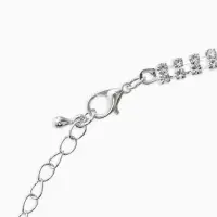 Набор 2 предмета: серьги, колье со стразами &laquo;Лёд&raquo;, d=13.5 см, белый в серебре