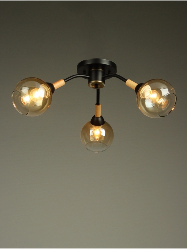 Люстра "Гундер" 3хЕ27 40Вт черный 57х57х25 см