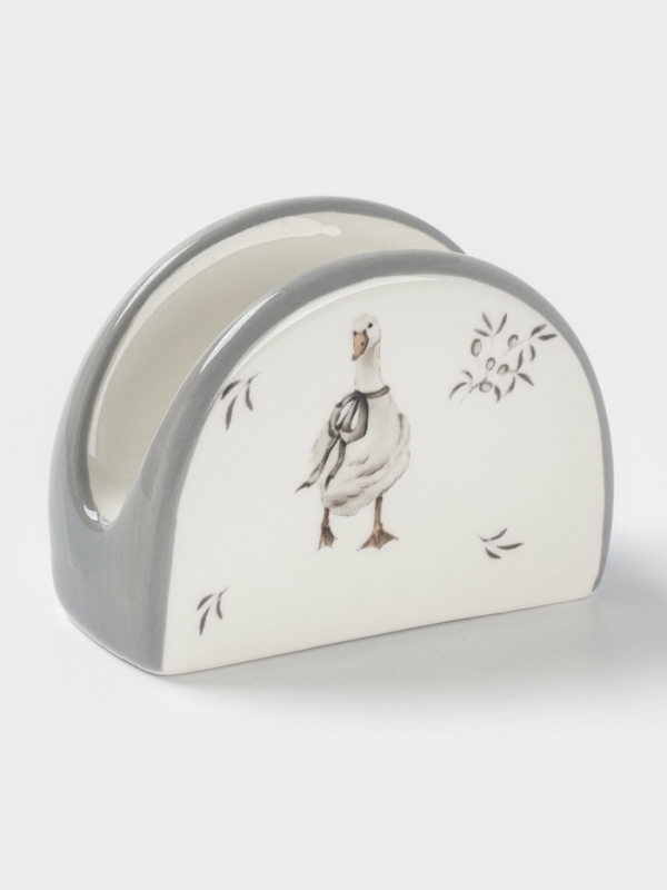 Салфетница Доляна "Гуси" цвет белый  9,5х4,3х7см