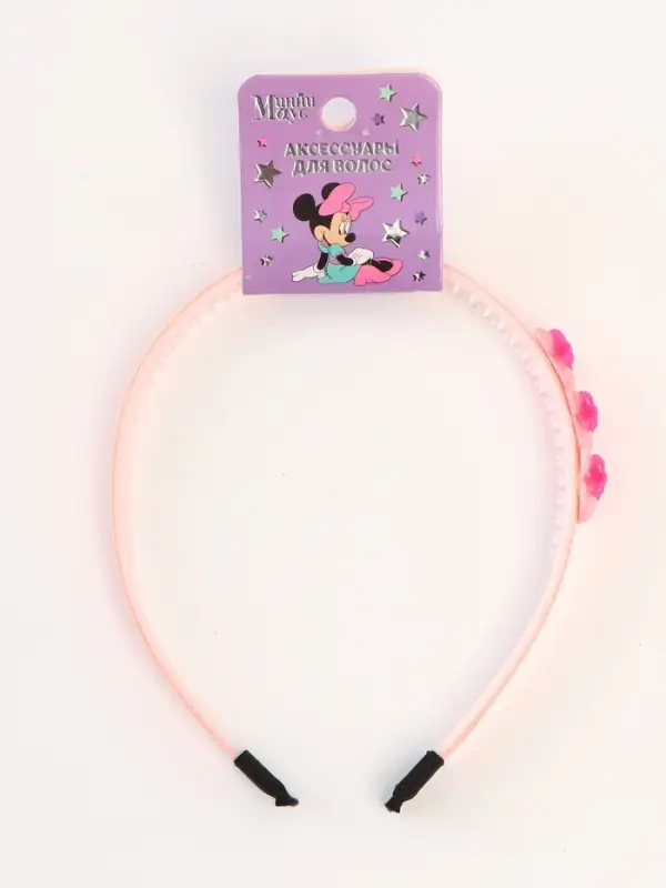Ободок для волос розовый, Минни Маус