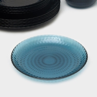 Набор столовый стеклянный &laquo;Идиллия&raquo;, 43 предмета, цвет лондон топаз