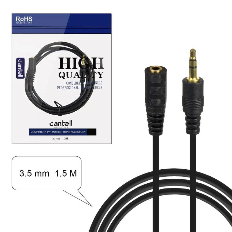 *Кабель AUX Jack3.5mm папа\мама Extension cable 1.5M