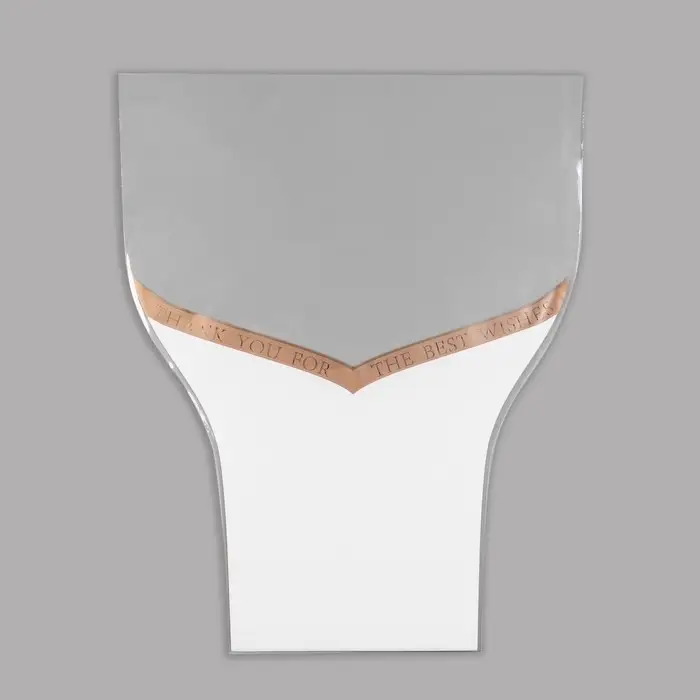 Пакет цветочный Конус, &laquo;Наилучшие пожелания&raquo;, белый, 36&times;20&times;45 см&plusmn;1 см