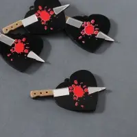 Декор для творчества акрил зеркальный "Нож в сердце" 5,5х3,2х0,4 см