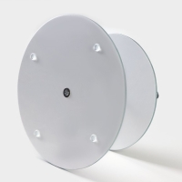 Фруктовница стеклянная 2-х ярусная круглая Доляна &laquo;Мрамор оникс&raquo;, d=25/20 см, цвет серый