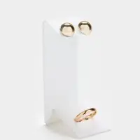 Подставка под серьги, кольцо, 4&times;4&times;9 см, толщина 1.5 мм, цвет белый, В ЗАЩИТНОЙ ПЛЁНКЕ