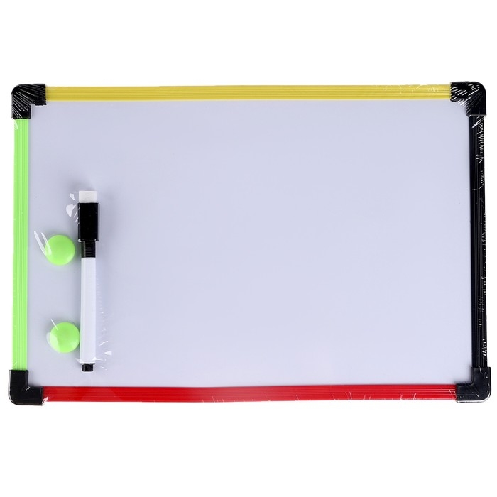 Доска магнитно-маркерная с магнитами и маркером &laquo;Цветная&raquo; 1 &times; 30 &times; 20 см, МИКС