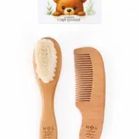 Набор деревянных расчесок детских с натуральной щетиной, 2 шт в коробке, M&B
