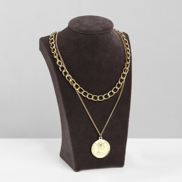 Бюст для украшений Queen fair, 12&times;6&times;19 см, h=19 см, флок, цвет серый графит