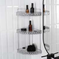 Полка угловая 3-х ярусная Доляна, 23&times;23&times;56 см, цвет хром