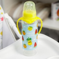 Бутылочка для кормления &laquo;Фрукты&raquo;, классическое горло, 250 мл., от 0 мес., цилиндр, с ручками