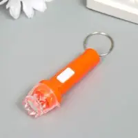 Фонарик брелок для ключей на кольце &laquo;Фигурный край&raquo;, горит, 6.7&times;2&times;2 см, МИКС