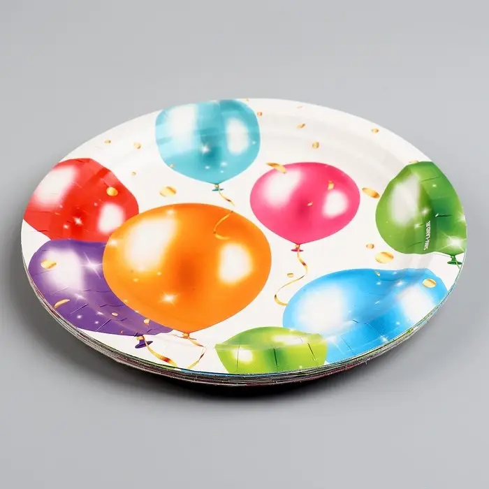 Тарелка одноразовая бумажная &laquo;С Днём Рождения&raquo;, 18 см