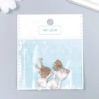 Металлический элемент, декоративная подвеска &laquo;Арт Узор. Ключик с сердцем&raquo;, эмаль, бело-розовый, 1.3&times;2.3 см