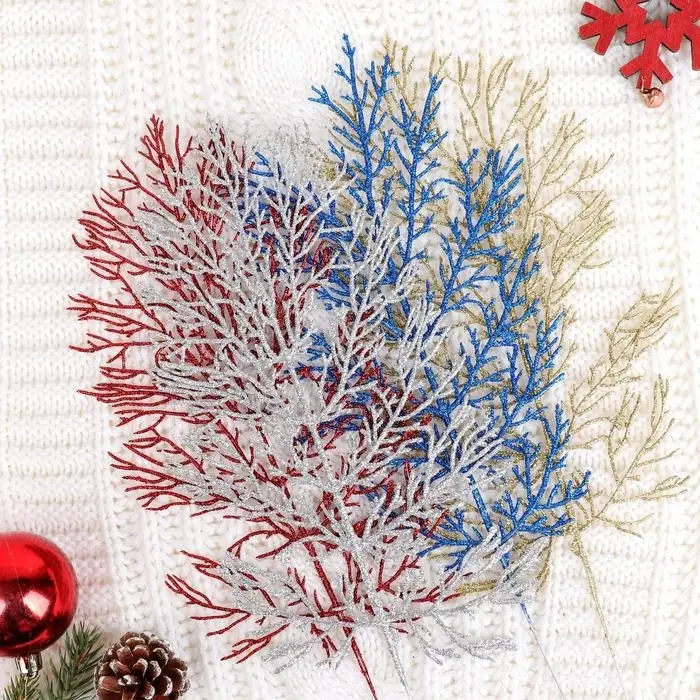 Декор блеск &laquo;Листья&raquo;, h=30 см, МИКС