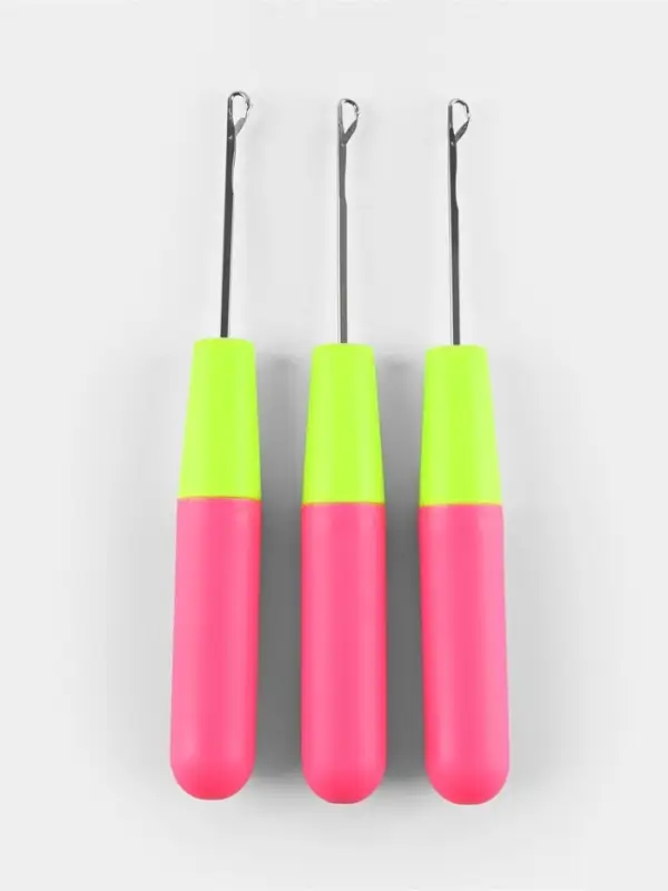 Игла для поднятия петель, 15.5 см, d=3 мм, розовая, жёлтая