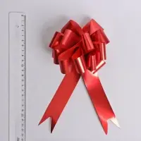Бант - шар №3 металлик, красный