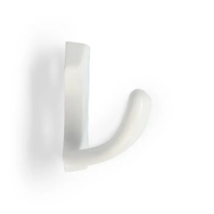 Крючок мебельный ТУНДРА TKD007, двухрожковый, цвет белый