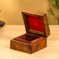 Шкатулка "Пентакль" 10х10х6 см, дерево шишам