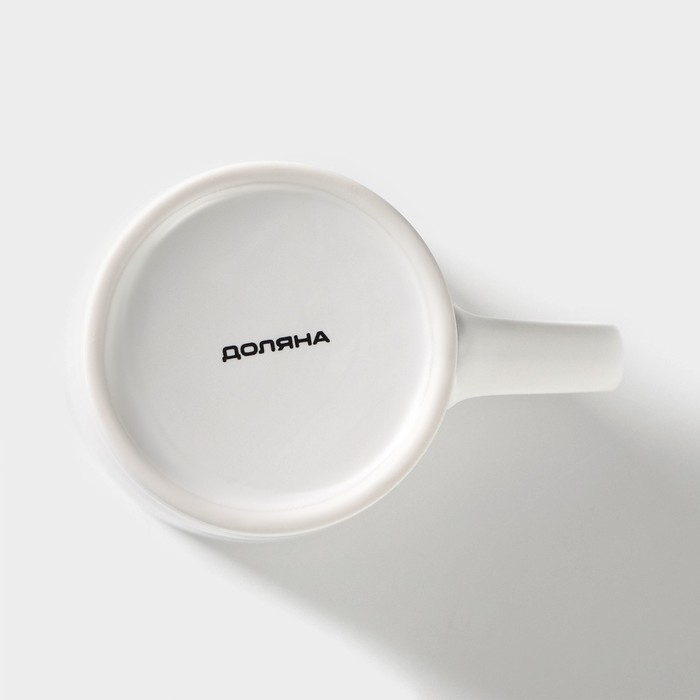 Кружка фарфоровая Доляна &laquo;Цветение любви&raquo;, 380 мл, цвет белый