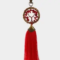 Брелок ловец снов "Великое древо" 19 см, цв. красный