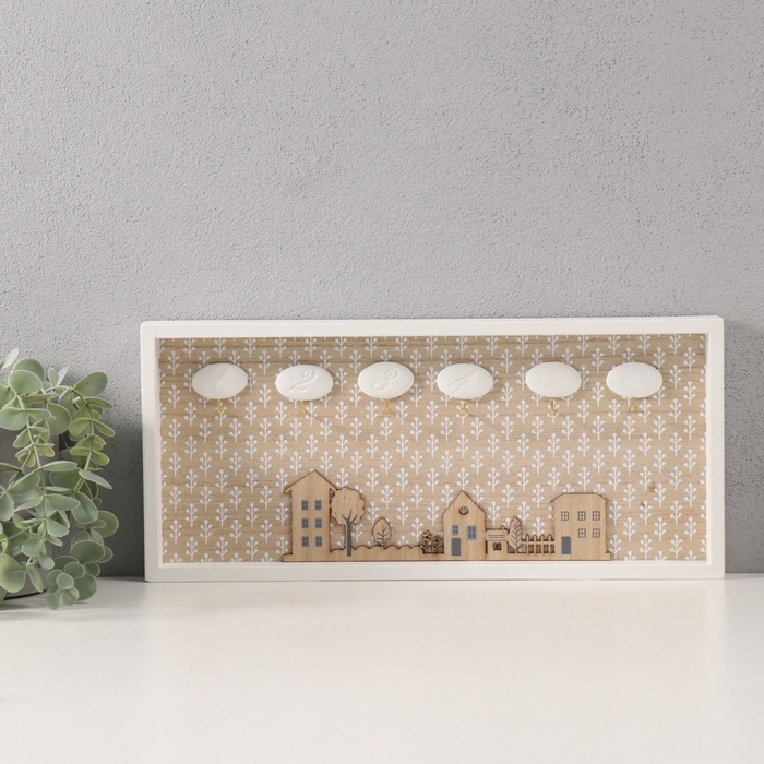 Крючки декоративные дерево Крючки декоративные дерево "Домики и деревья" 3х36,5х16,4 см