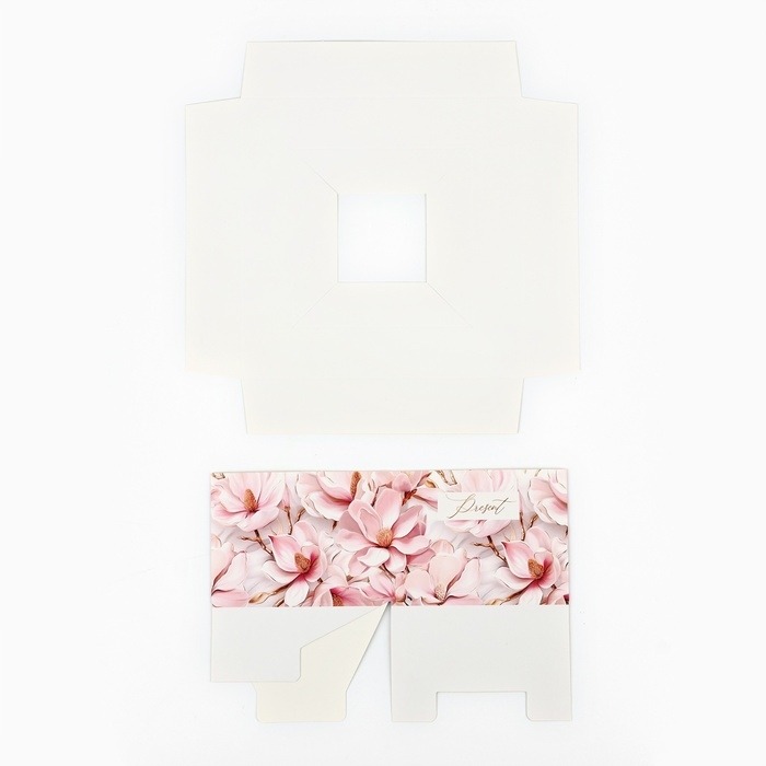 Коробка подарочная складная переноска для цветов, упаковка, &laquo;Нежность&raquo;, 20 x 20 x 4 см